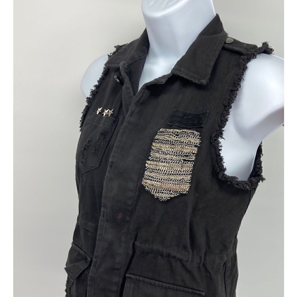 Miss Me Hidden Button Vest Womens Size Small - Picture 3 of 7